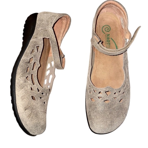 NAOT Agathis Mary Jane Flats in Speckled Beige Leather Excellent ! sz 42 US 11
